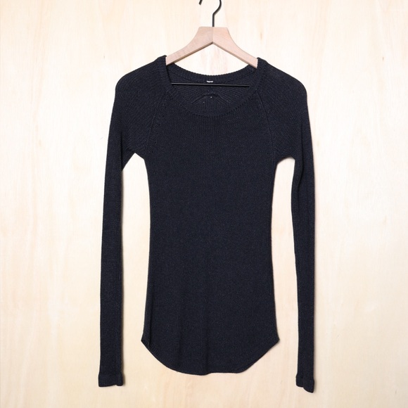 Lululemon Cabin Yogi Long Sleeve Heathered Dark Grey Size 2 - Picture 2 of 3